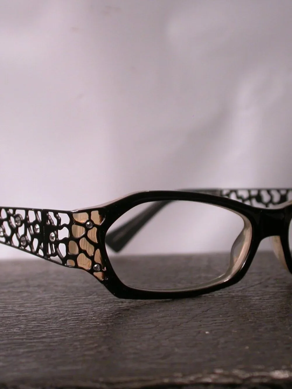 Mandalay Black Lattice and Diamond Eyeglasses Frames Made in Japan
